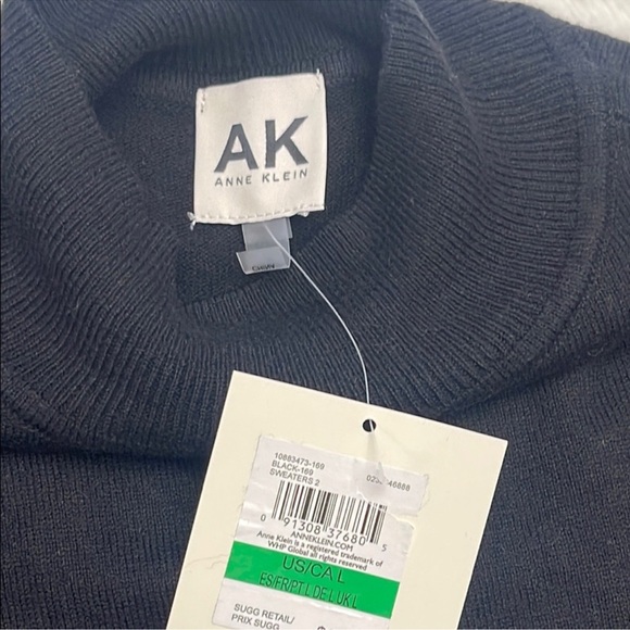 Anne Klein Black and Brown Turtleneck Sweater - Picture 5 of 5